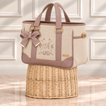 Bolsa Londres Linho Aveia com Rosé Antigo