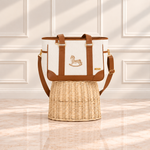 Bolsa Londres Tricot Marfim com Avelã