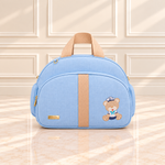 Bolsa  Maternidade Linho Azul com Bege