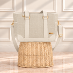 Bolsa Londres Linho Cru com Off White
