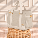 Bolsa Londres Linho Cru com Off White
