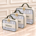 Kit Necessaire Cristal Tricot Marfim com Verde Musgo