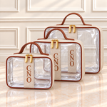 Kit Necessaire Cristal Palha com Caramelo