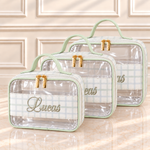 Kit Necessaire Cristal Xadrez Verde