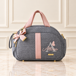 Bolsa Maternidade Linho Cinza com Salmão