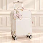 Mala de Rodinha com Bolso Off White com Floral