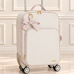 Mala de Rodinha com Bolso Off White com Floral