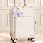 Mala de Rodinha com Bolso Off White com Lavanda