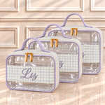 Kit Necessaire Cristal Xadrez Lavanda