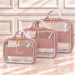 Kit Necessaire Cristal Rose com Xadrez