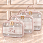 Kit Necessaire Cristal Xadrez Rose