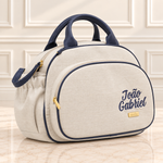 Bolsa Maternidade Linho Cru com Azul Marinho
