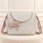 Bolsa Paris Linho Cru com Rose