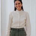 Camisa Plissada Areia