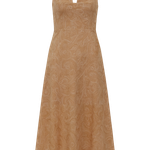 Vestido Bordado Areia