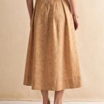 Saia Midi Bordado Areia