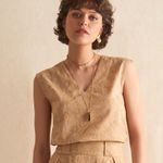Blusa Bordado Areia