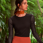 Blusa Tule Oxford Preto