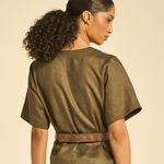 Blusa MC Linho Selene Verde Escuro