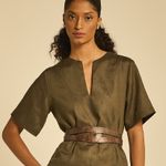 Blusa MC Linho Selene Verde Escuro