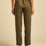 Calça Linho Selene Verde Escuro
