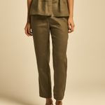 Calça Linho Selene Verde Escuro