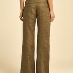 Calça Reta Linho Selene Verde Escuro