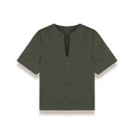 Blusa MC Linho Selene Verde Escuro