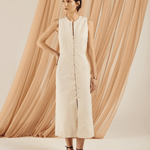 Vestido Jacquard Lume Areia