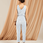 Calça Jacquard Lume Azul Claro