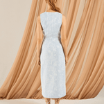 Vestido Jacquard Lume Azul Claro