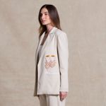 Blazer Linho Bordado