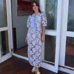 Vestido Listras Bordado Ju