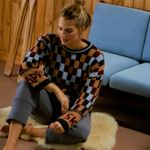 Blusa Tricot Quadriculada