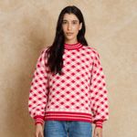 Blusa Tricot Quadriculada