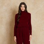 Blusa Velvet Textura Ombreira