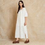Vestido Algodão Bordado