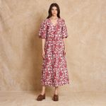 Vestido Flores Botões