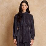 Camisa Estampada Plissada 