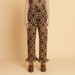 Calça Babado Crochet Flores