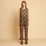 Calça Babado Crochet Flores