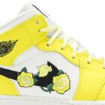 Tênis Air Jordan 1 Mid SE GS Rose Patch - Dynamic Yellow