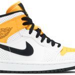 Tênis Air Jordan 1 Mid Perforated - White University Gold
