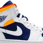 Tênis Air Jordan 1 Mid White Deep Royal Blue