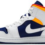 Tênis Air Jordan 1 Mid White Deep Royal Blue