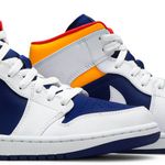 Tênis Air Jordan 1 Mid White Deep Royal Blue