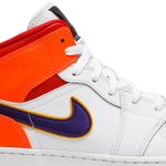 Tênis Air Jordan 1 Mid GS White Court Purple Teal