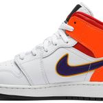 Tênis Air Jordan 1 Mid GS White Court Purple Teal
