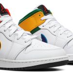 Tênis Air Jordan 1 Mid GS White Court Purple Teal