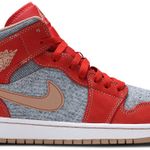 Tênis  Air Jordan 1 Mid Denim Red
